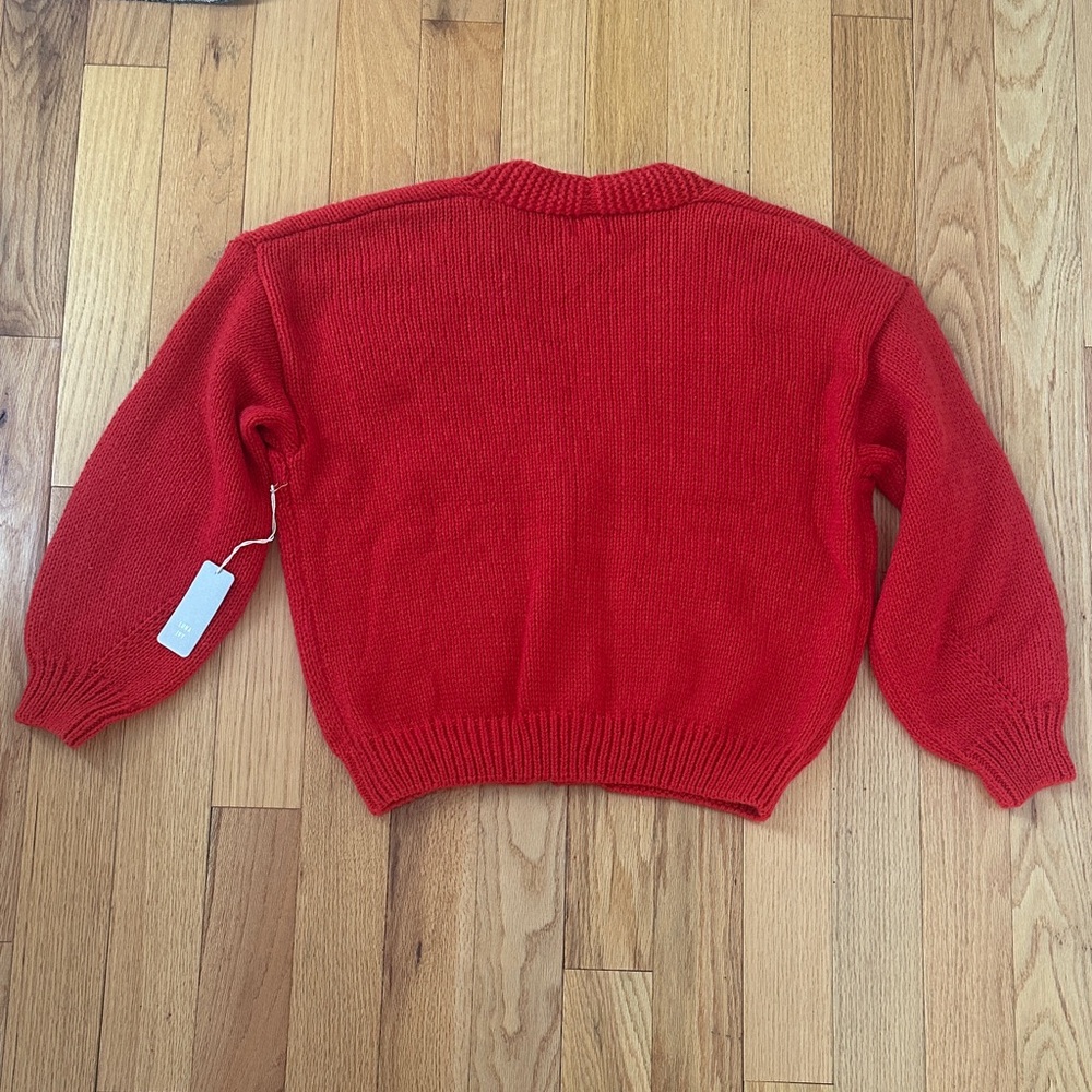 New Luna Ivy Charming Red Heart Cardigan size L - Picture 3 of 5